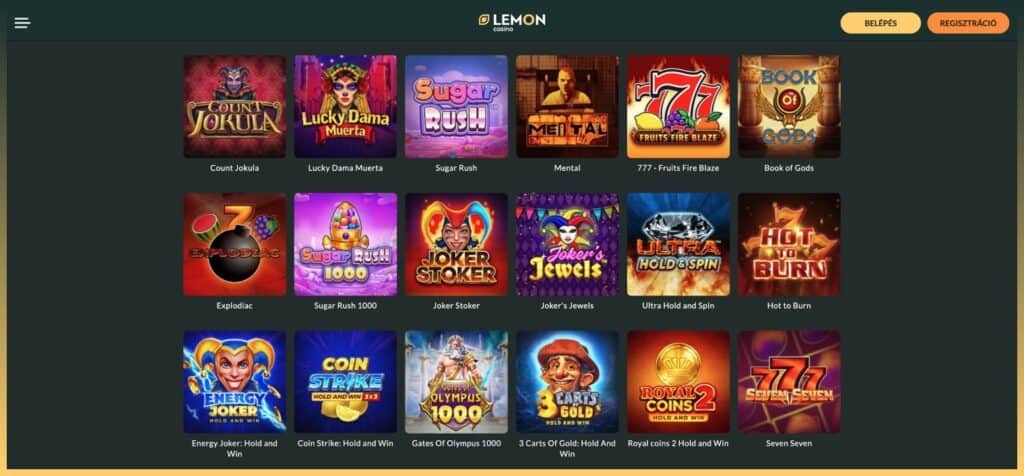 Lemon Casino Nyerőgépes játékok