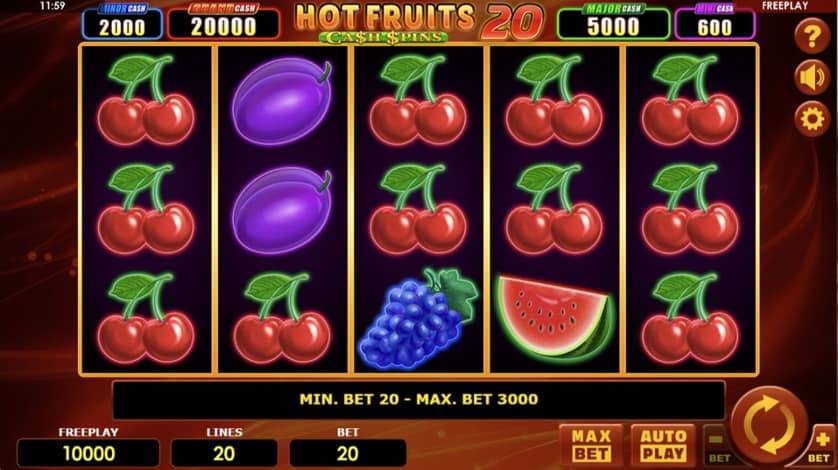 Ingyenes játék Hot Fruits 20 Cash Spins