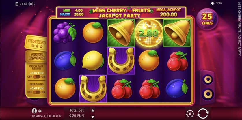 Ingyenes játék Miss Cherry Fruits Jackpot Party