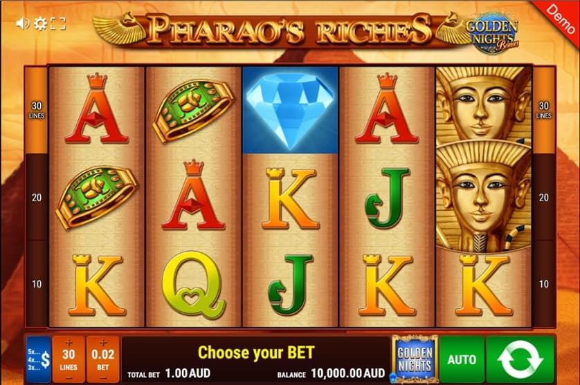Ingyenes játék Pharao’s Riches – Golden Nights Bonus