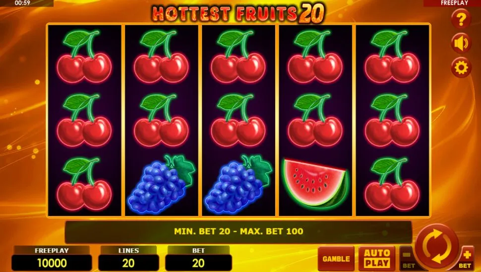 Ingyenes játék Hottest Fruits 20