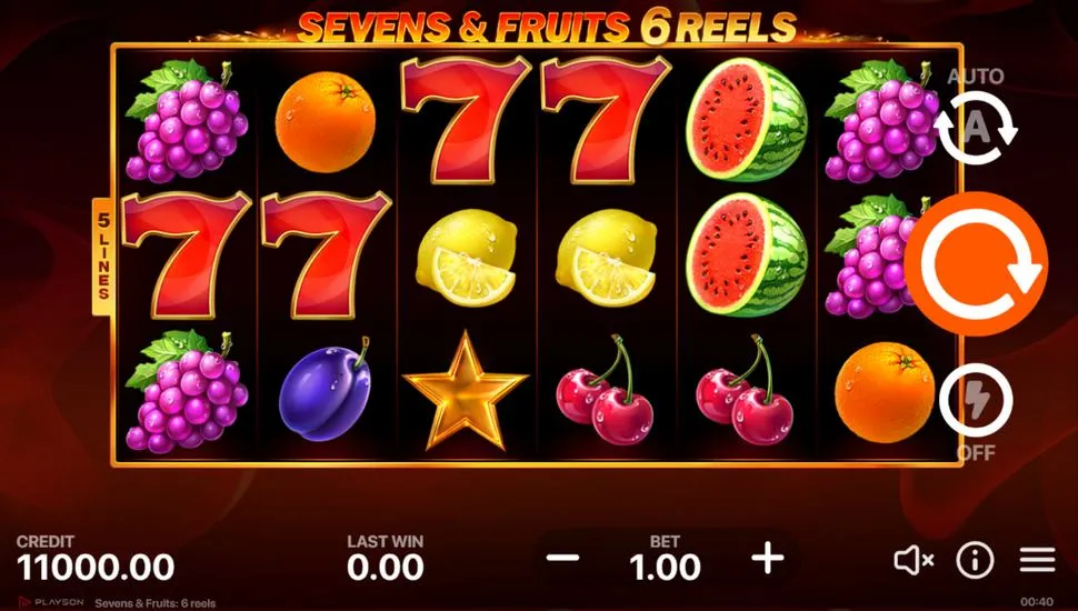 Ingyenes játék Sevens and Fruits: 6 Reels