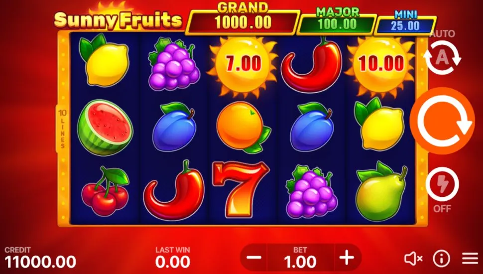 Ingyenes játék Sunny Fruits: Hold and Win