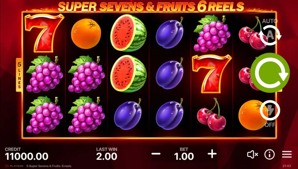 Ingyenes játék Super Sevens & Fruits: 6