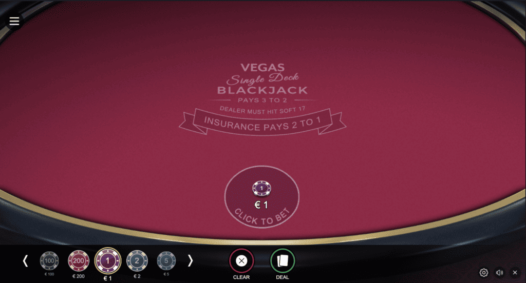Ingyenes játék Vegas Single Deck Blackjack