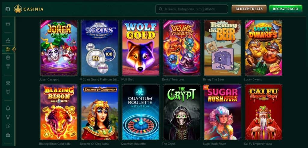 Casinia Casino játékautomaták